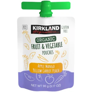 Manzana, Mango, Zanahoria Amarilla y Durazno | Kirkland Signature Organic Fruit & Vegetable Pouches
