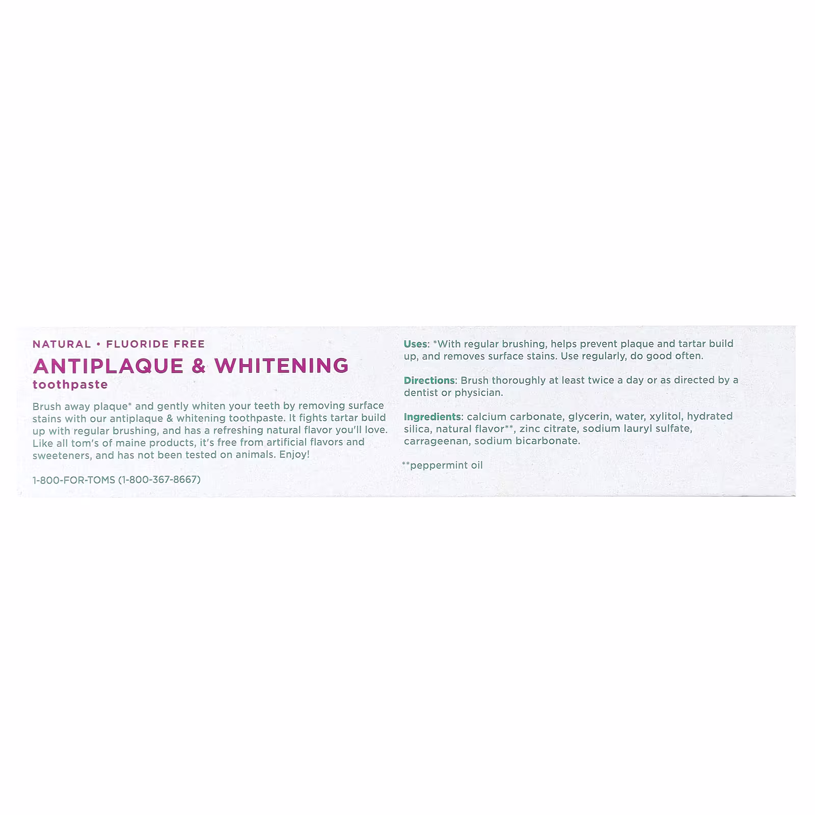 Tom's of Maine Antiplaque and Whitening Toothpaste - Image 3