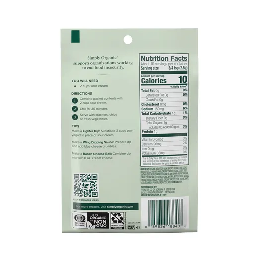 Simply Organic / Ranch Dip Mix - Organico - Image 3