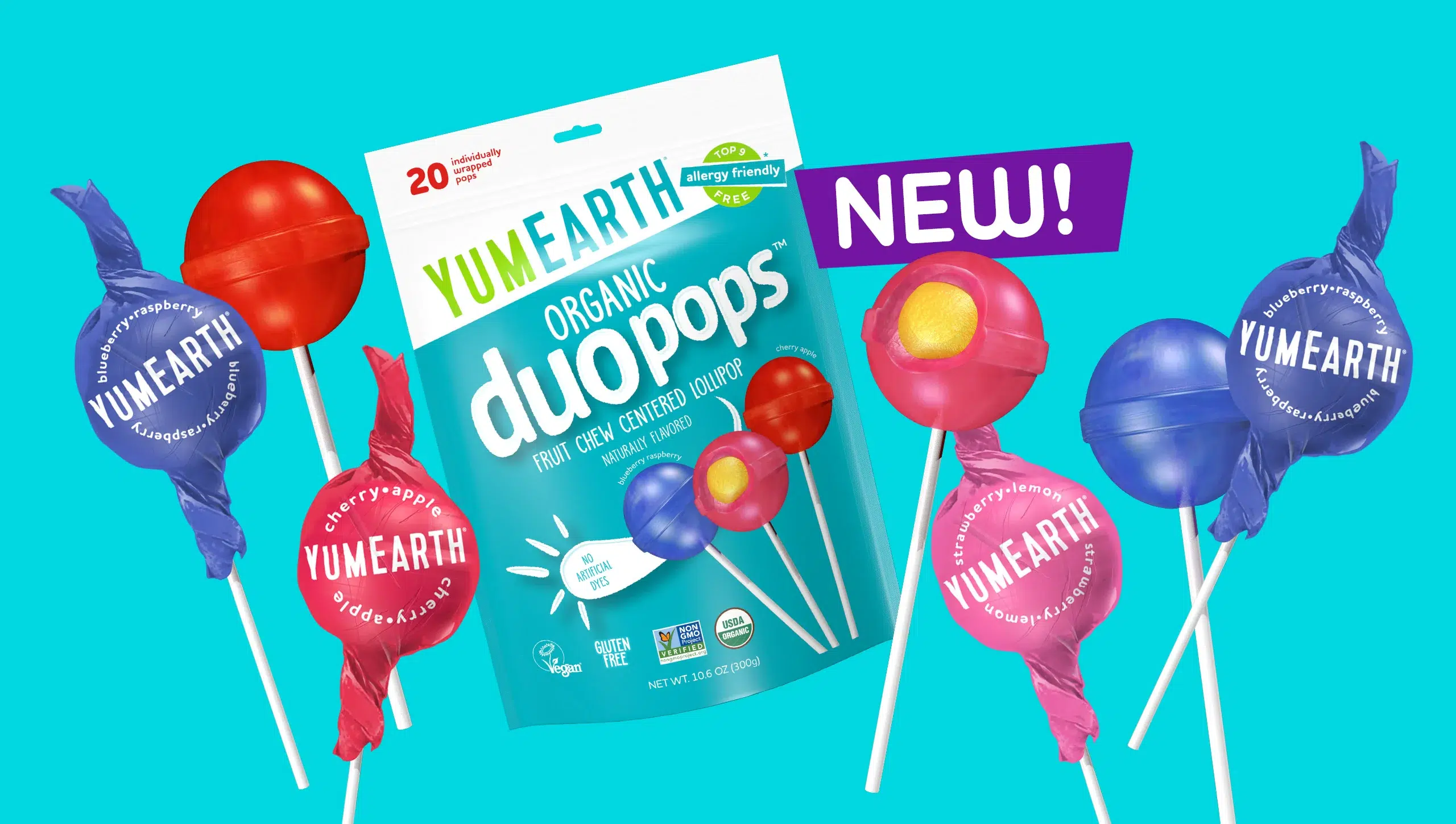 YumEarth - Paleta Orgánica c/ Centro de Frutas (Sabores Naturales) - Image 2